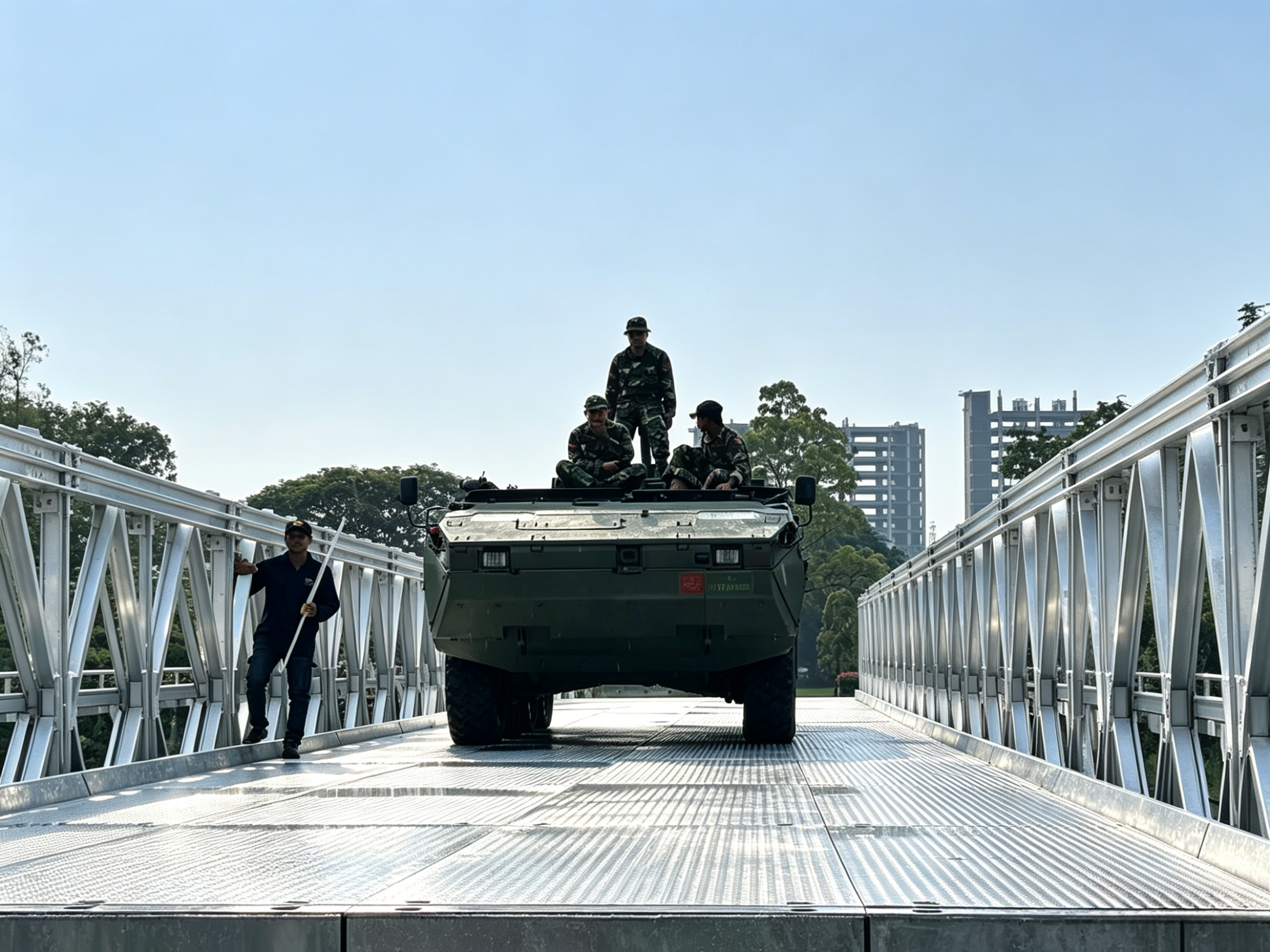 Indonesische zweischichtige, einreihige, verstärkte, verzinkte Bailey-Brücke vom Typ 200